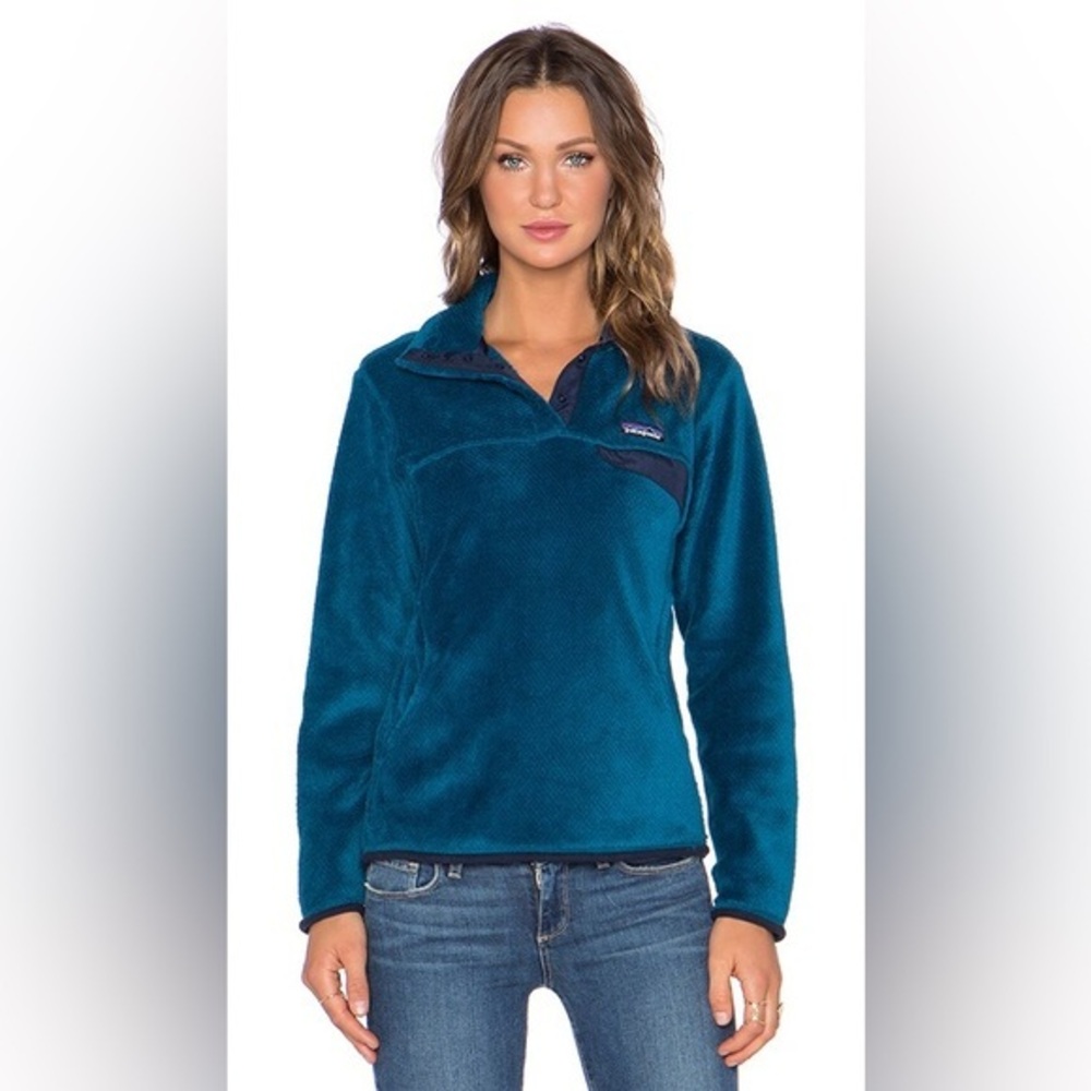 Patagonia Re-Tool Snap T Pullover in Underwater Blue & Crater Blue X Dye size M